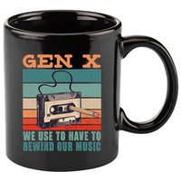 Gen X Cassette Tape Pencil Retro Music 11oz C Handle Ceramic Mug