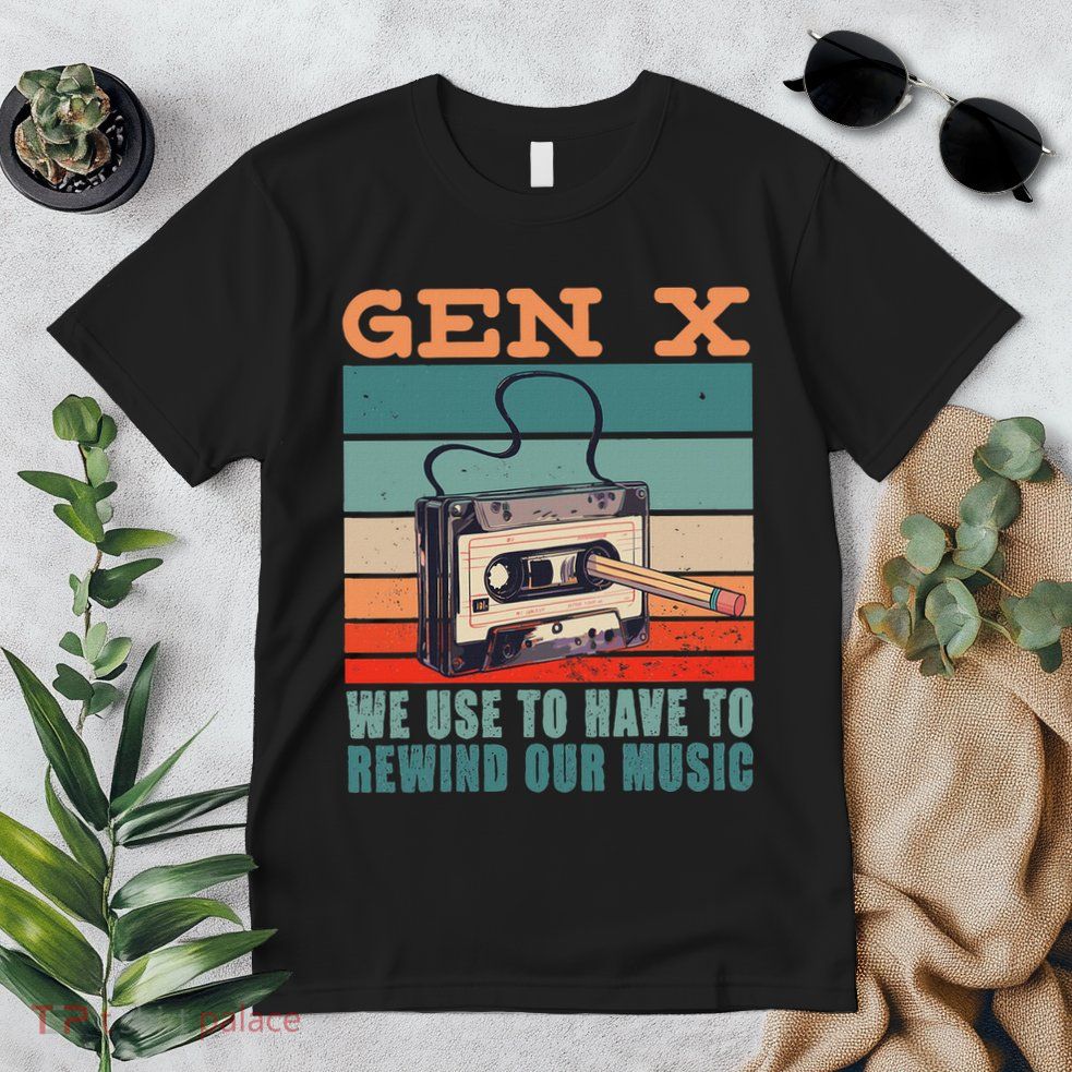 Gen X Cassette Tape Pencil Retro Music Premium T-Shirt