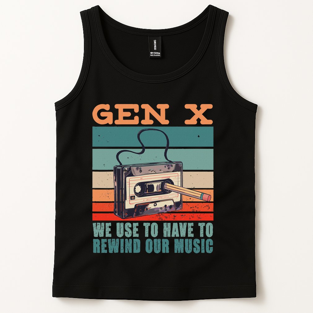 Gen X Cassette Tape Pencil Retro Music Tank Top