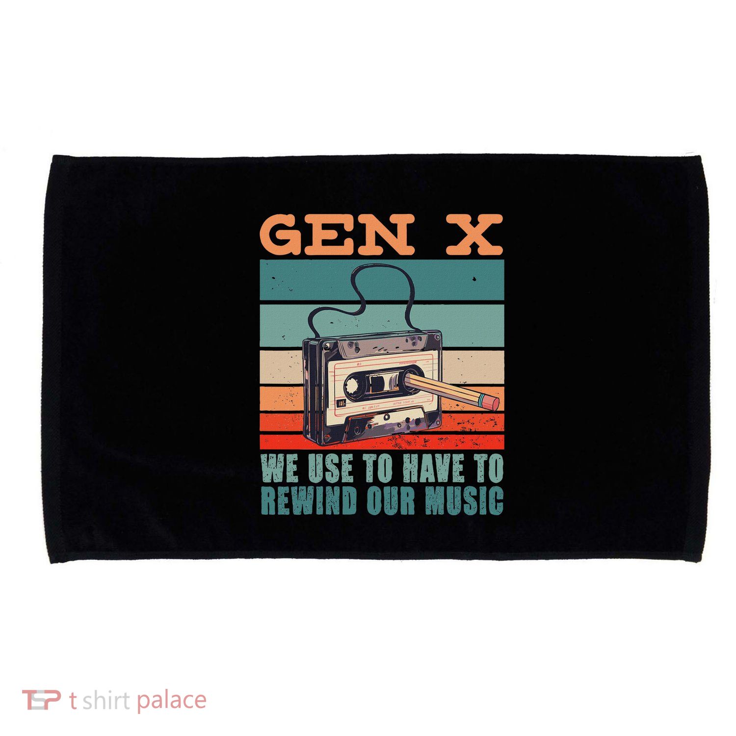 Gen X Cassette Tape Pencil Retro Music Microfiber Hand Towel