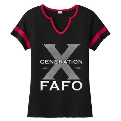 Generation X Funny Fafo 60s 70s Gen Xers Sarcastic Gen X Ladies Halftime Notch Neck Tee