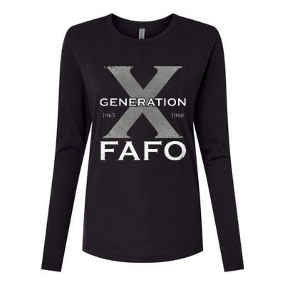 Generation X Funny Fafo 60s 70s Gen Xers Sarcastic Gen X Womens Cotton Relaxed Long Sleeve T-Shirt