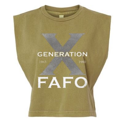 Generation X Funny Fafo 60s 70s Gen Xers Sarcastic Gen X Garment-Dyed Women's Muscle Tee