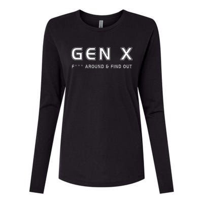 Gen X F Around & Find Out Funny Humor Generation X Retro Womens Cotton Relaxed Long Sleeve T-Shirt