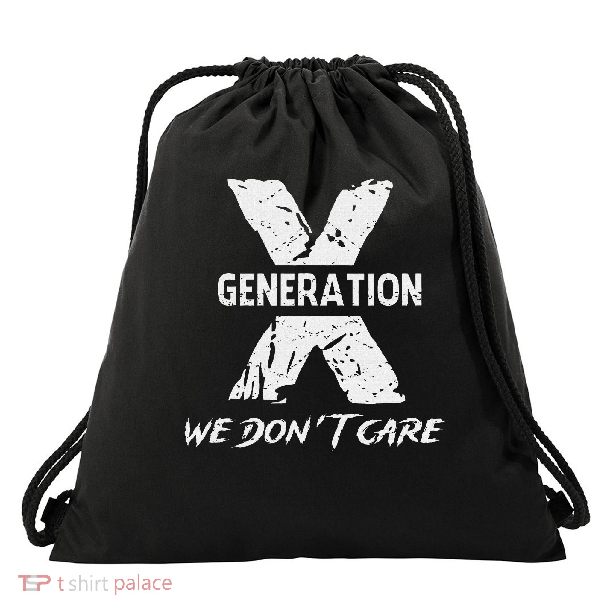 Gen X Funny Humor Generation We Do Not Care Humorous Saying Drawstring Bag