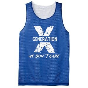 Gen X Funny Humor We Do Not Care Humorous Mesh Reversible Basketball Jersey Tank