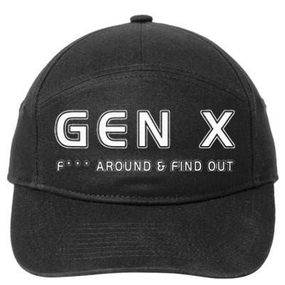 Gen X F Around & Find Out Funny Humor Generation X Retro 7-Panel Snapback Hat