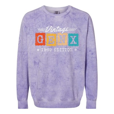 Gen X Generation Gen Xer Born 1969 Gen X 1969 Birthday Colorblast Crewneck Sweatshirt