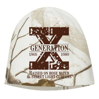 Gen X Generation X Raised On Hose Water And Neglect Nostalgia Kati - Camo Knit Beanie