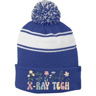 Groovy Xfunny Giftray Technologist Flowers Xfunny Giftray Tech Funny Gift Stripe Pom Pom Beanie