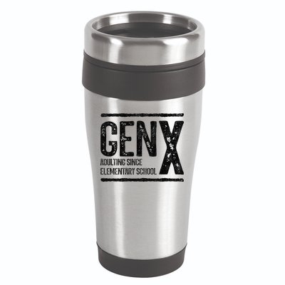 Generation X Gen X Adulting Since Elementary School 16oz Travel Tumbler