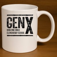 Generation X Gen X Adulting Since Elementary School 11oz C Handle Ceramic Mug