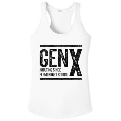 Generation X Gen X Adulting Since Elementary School Ladies PosiCharge Competitor Racerback Tank