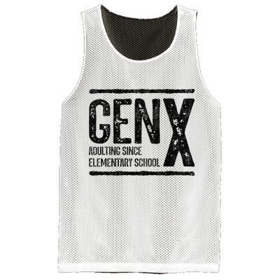 Generation X Gen X Adulting Since Elementary School Mesh Reversible Basketball Jersey Tank