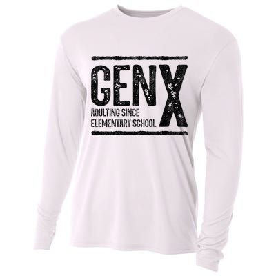 Generation X Gen X Adulting Since Elementary School Cooling Performance Long Sleeve Crew