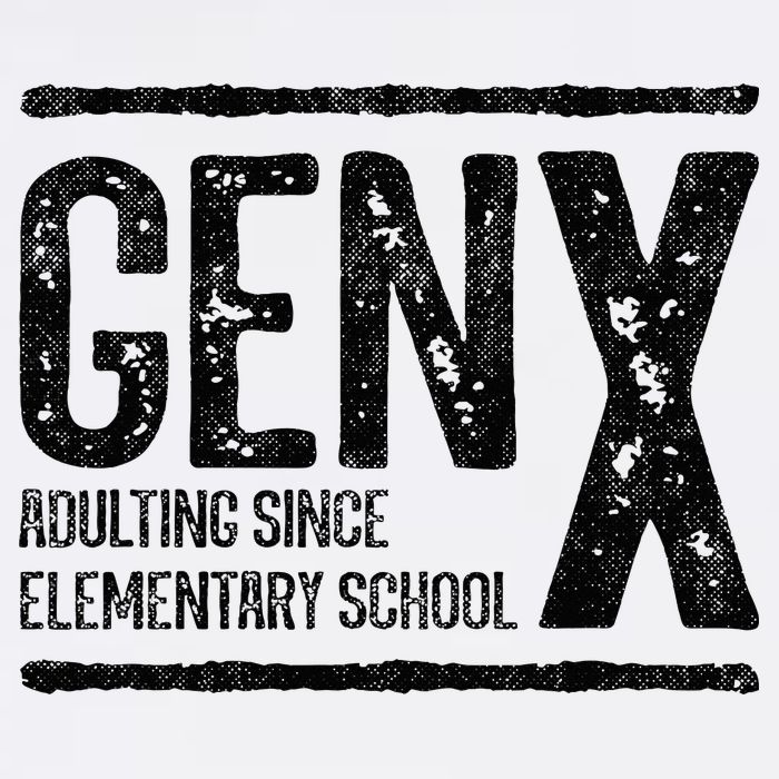 Generation X Gen X Adulting Since Elementary School Cropped Pullover Crew