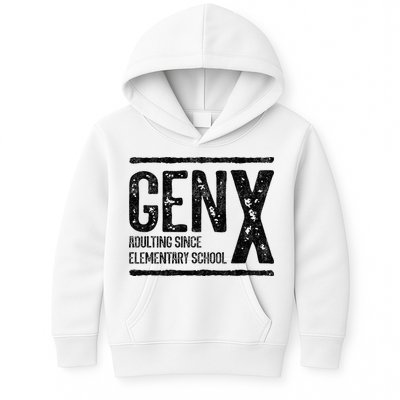 Generation X Gen X Adulting Since Elementary School Kids Hoodie
