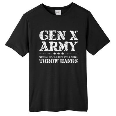 Gen X Gen Xer Generation X Throw Hands Funny Gen X Tall Fusion ChromaSoft Performance T-Shirt