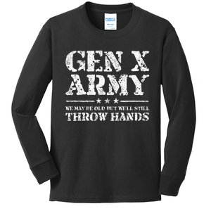 Gen X Gen Xer Generation X Throw Hands Funny Gen X Kids Long Sleeve Shirt