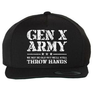 Gen X Gen Xer Generation X Throw Hands Funny Gen X Wool Snapback Cap