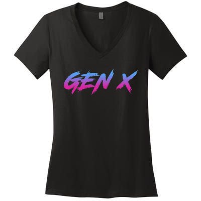 Gen X Generation X Retro Vintage Women's V-Neck T-Shirt