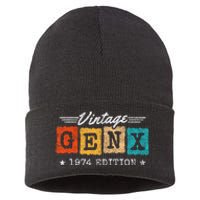 Gen X Generation Gen Xer Born 1974 Gen X 1974 Birthday Sustainable Knit Beanie