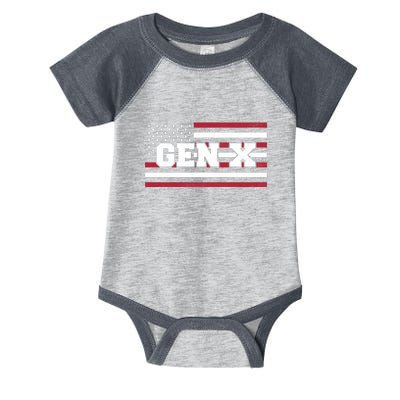 Generation X Gen Xer Gen X American Flag Gen X Infant Baby Jersey Bodysuit