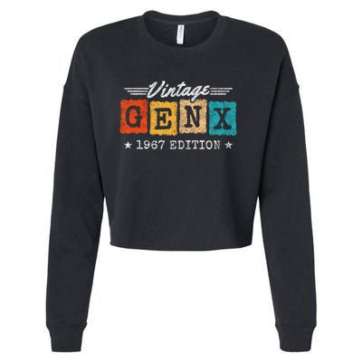 Gen X Generation Gen Xer Born 1967 Gen X 1967 Birthday Cropped Pullover Crew