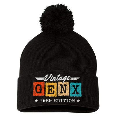 Gen X Generation Gen Xer Born 1969 Gen X 1969 Birthday Pom Pom 12in Knit Beanie