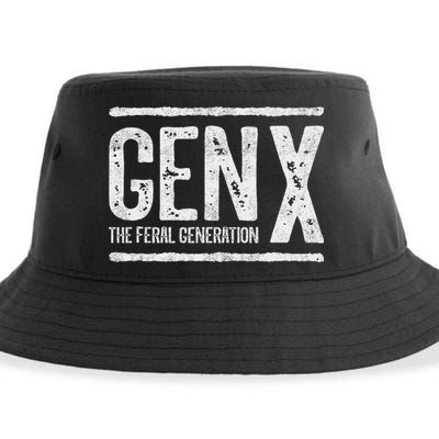 Generation X Gen X The Feral Generation Sustainable Bucket Hat