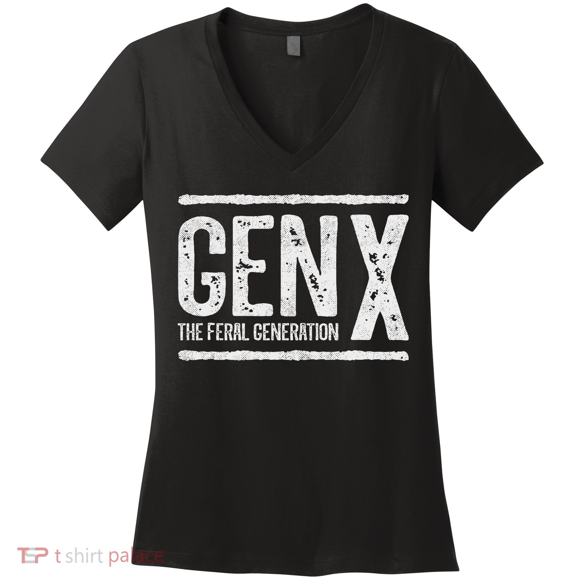 Generation X Gen X The Feral Generation Women's V-Neck T-Shirt