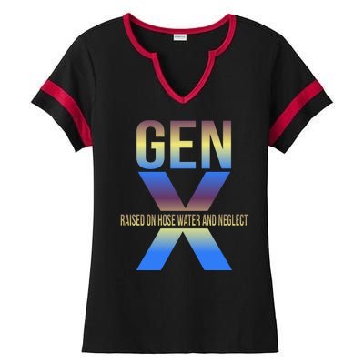 Generation X Gen X Raised On Hose Water Ladies Halftime Notch Neck Tee