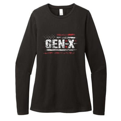 Generation X Gen Xer Gen X American Flag Gen X Womens CVC Long Sleeve Shirt