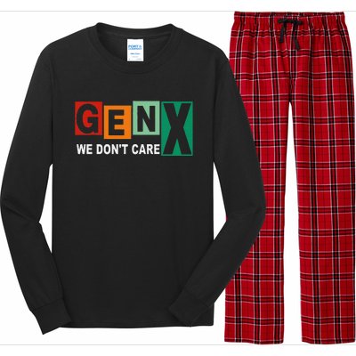 Gen X Humor We DonT Care Long Sleeve Pajama Set