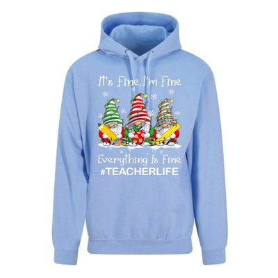 Gnome Xmas Its Fine IM Fine Everything Is Fine Teacher Life Gift Unisex Surf Hoodie