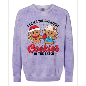 Gingerbread Xmas I Teach The Smartest Cookies In The Batch Colorblast Crewneck Sweatshirt