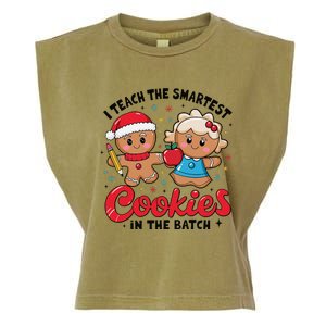 Gingerbread Xmas I Teach The Smartest Cookies In The Batch Garment-Dyed Women's Muscle Tee