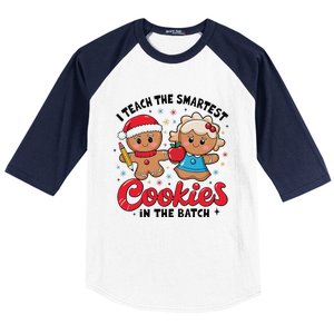 Gingerbread Xmas I Teach The Smartest Cookies In The Batch Baseball Sleeve Shirt