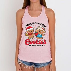 Gingerbread Xmas I Teach The Smartest Cookies In The Batch Women's Knotted Racerback Tank