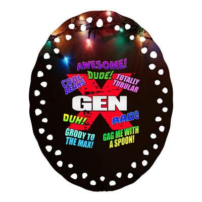 Gen X Jargon Ceramic Oval Ornament