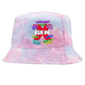 Gen X Jargon Tie-Dyed Bucket Hat