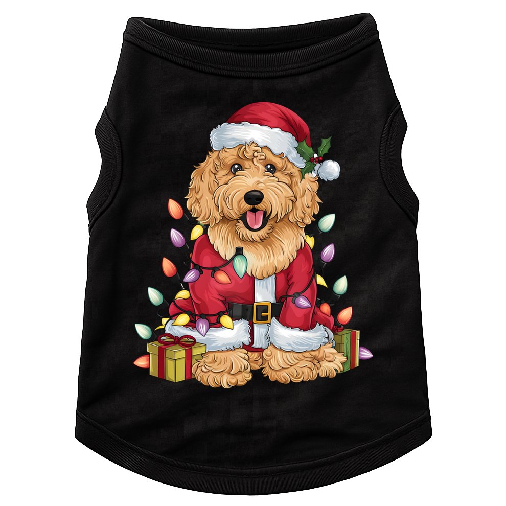 Goldendoodle Xmas Lighting Santa Goldendoodle Dog Christmas Gift Doggie Tank