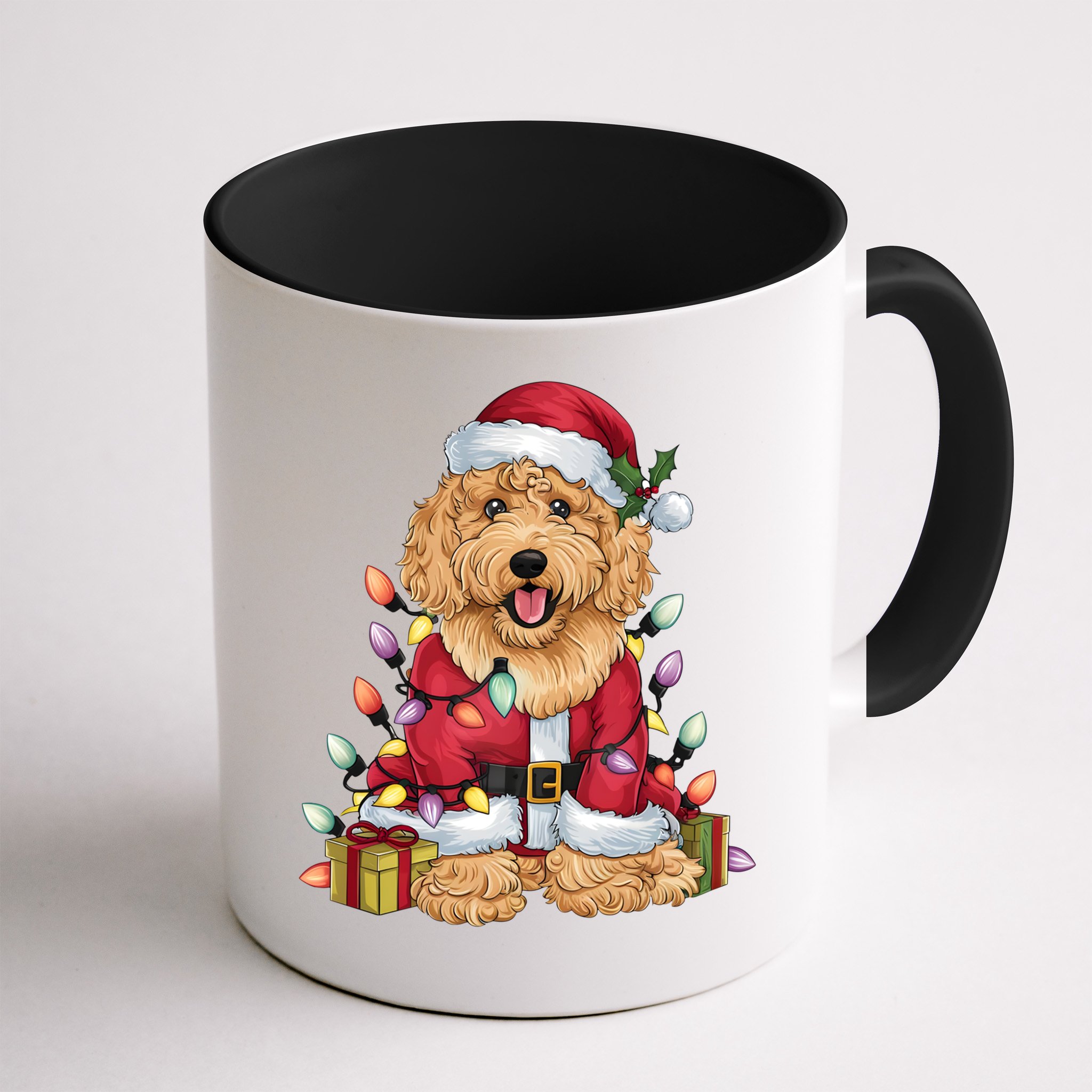Goldendoodle Xmas Lighting Santa Goldendoodle Dog Christmas Gift Mug