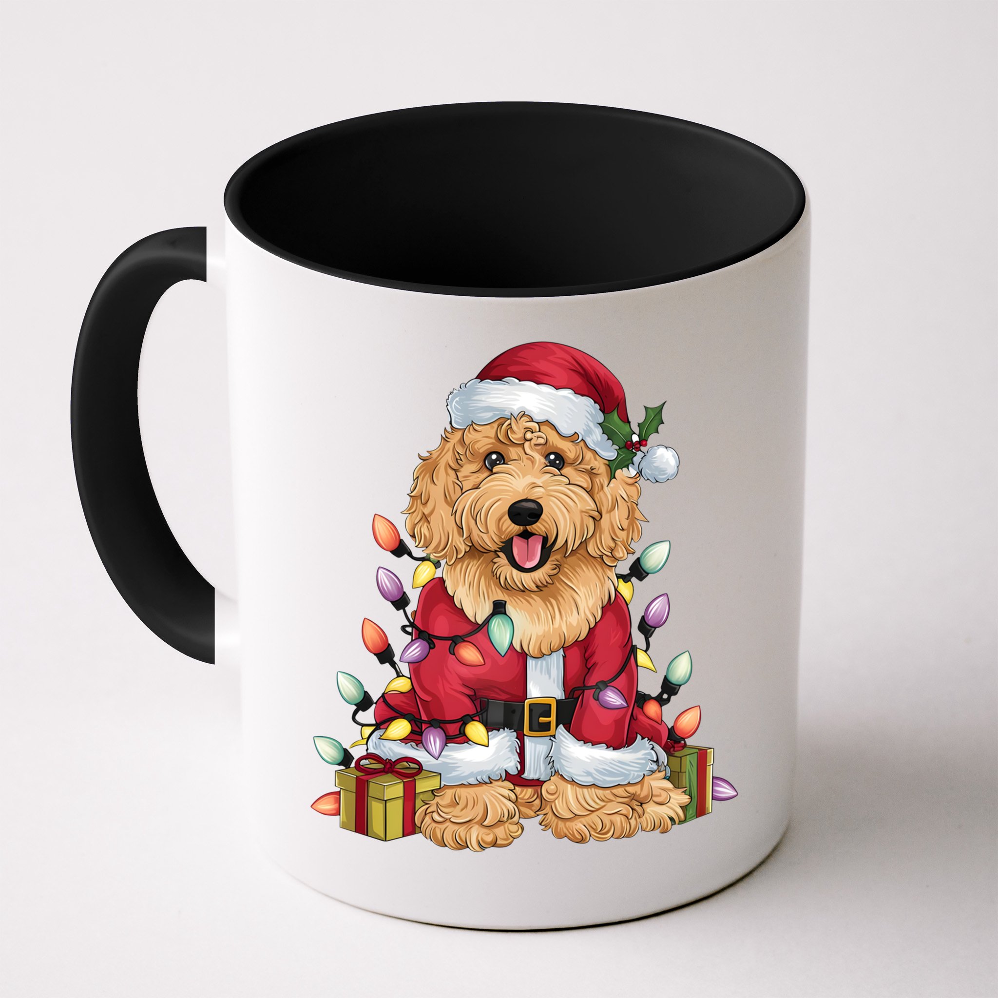 Goldendoodle Xmas Lighting Santa Goldendoodle Dog Christmas Gift Mug