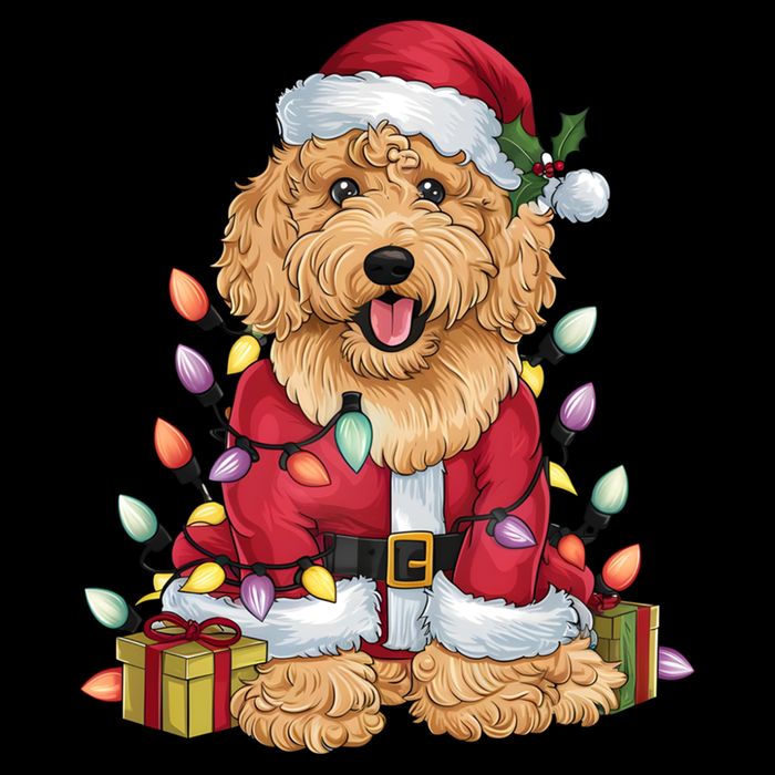 Goldendoodle Xmas Lighting Santa Goldendoodle Dog Christmas Gift Mug
