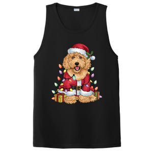 Goldendoodle Xmas Lighting Santa Goldendoodle Dog Christmas Gift PosiCharge Competitor Tank