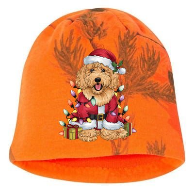 Goldendoodle Xmas Lighting Santa Goldendoodle Dog Christmas Gift Kati - Camo Knit Beanie