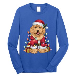 Goldendoodle Xmas Lighting Santa Goldendoodle Dog Christmas Gift Long Sleeve Shirt