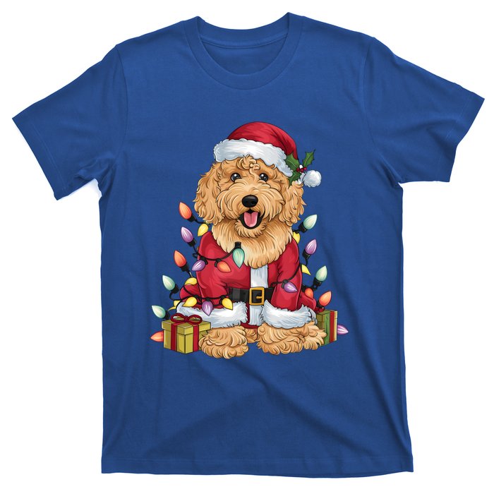 Goldendoodle Xmas Lighting Santa Goldendoodle Dog Christmas Gift T-Shirt