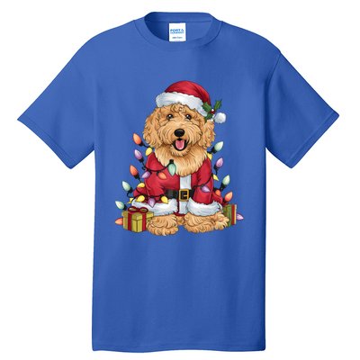 Goldendoodle Xmas Lighting Santa Goldendoodle Dog Christmas Gift Tall T-Shirt